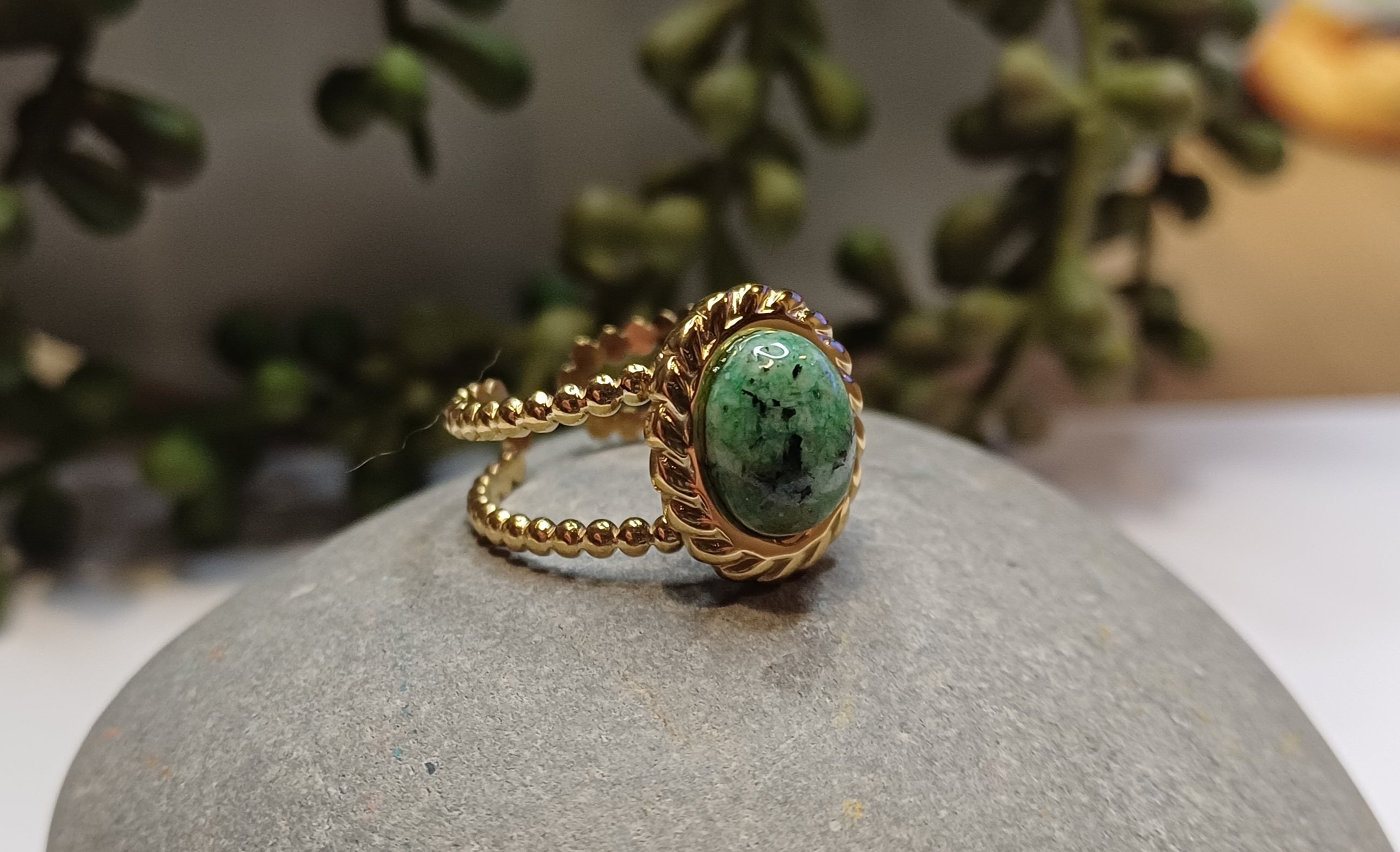 Boho Single Stone Adjustable Ring