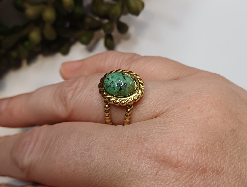 Boho Single Stone Adjustable Ring